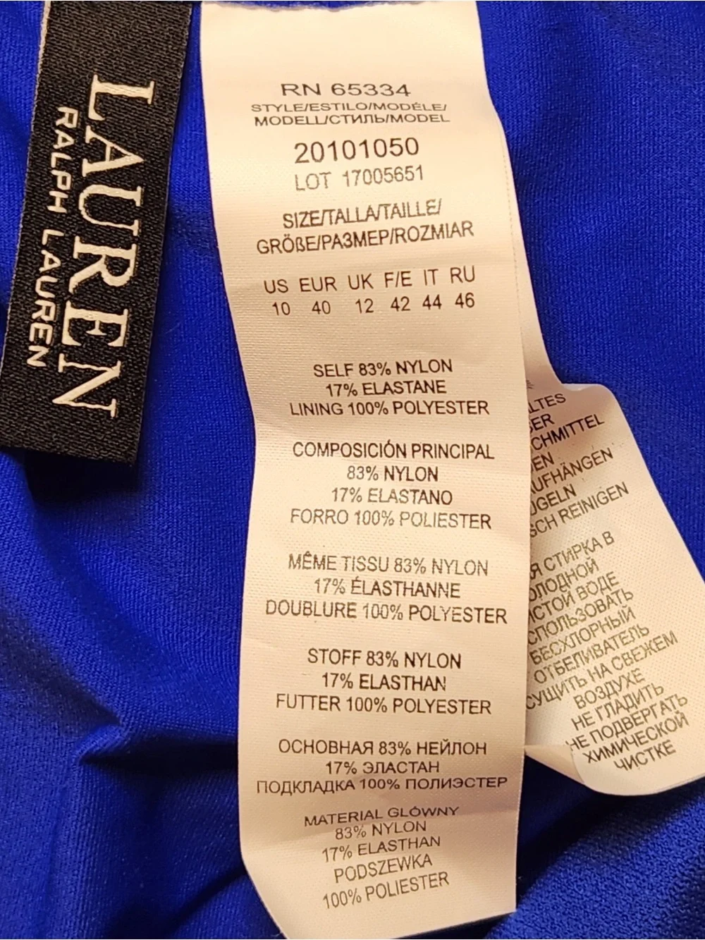 NWT Lauren Ralph Lauren Women’s Cobalt Blue Bikini Brief‎ Swim Bottoms Classic
